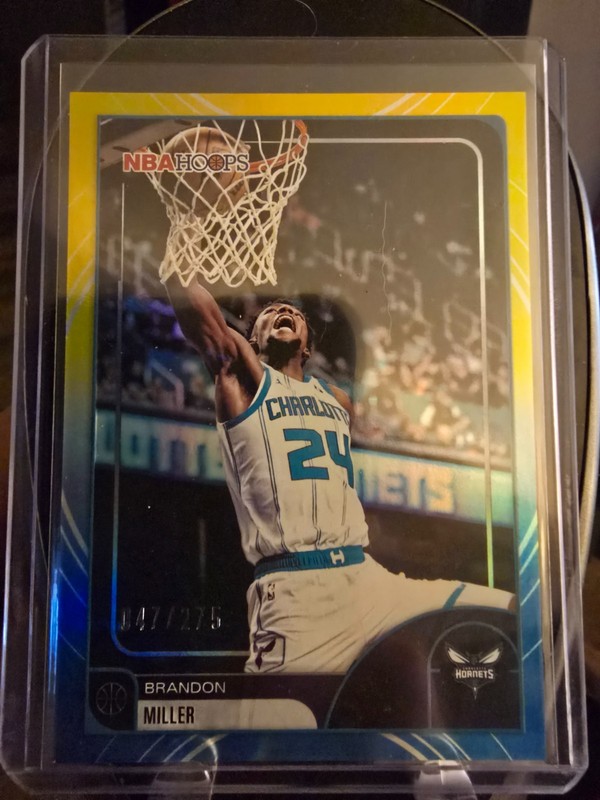 2025 topps nbahoops brandon miller blue yellow refractor #/047/275
