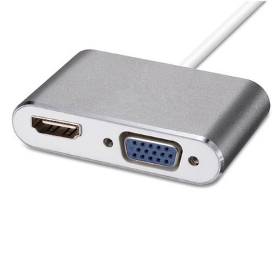 USB3.1 Typ-C bis VGA Typ-C bis VGA 2 in 1 Adapter (Silber)