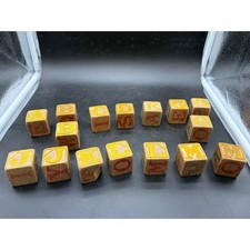 Vintage Wooden Alphabet Blocks Set ABC 123 Letters Numbers Rustic Toy Decor