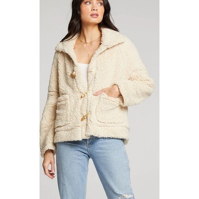  Saltwater Luxe Bexey Toggle Sherpa Jacket Jacket Natural Women's Size S NWT