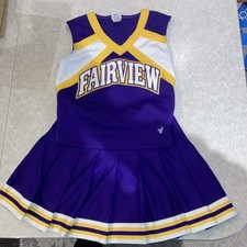 PURPLE  GOLD  FAIRVIEW  CHEERLEADER OUTFIT HALLOWEEN COSTUME TEEN SIZE SEE DESC