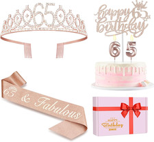 65Th Birthday Gifts for Her, 65Th Birthday Decorations for Women, Including Sash