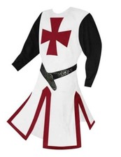 Mens Crusader Costume Medieval Templar Renaissance Knight Medium Red Wine