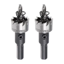 2Pcs 19mm HSS Drill Bit Hole Saw for Stainless Steel Metal Alloy Wood
