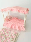 Vintage 1982 Barbie Dream Furniture Canopy Bed, Bedding, Sheets, Pillows