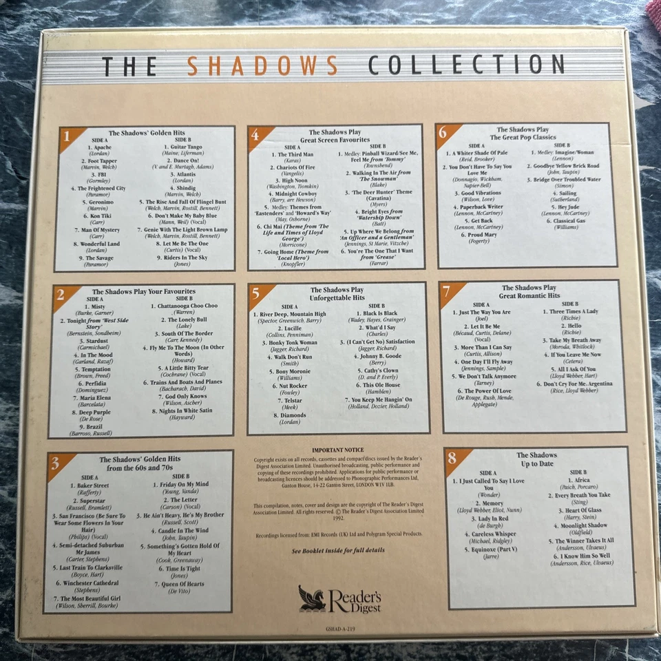 The Shadows Collection 8x 12” Vinyl Records Box Set 8x VG+ Incl Booklet - Изображение 2 из 4