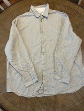 Men  s Calvin Klein Button Down Dress Shirt Size L Gray