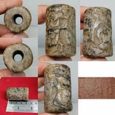 Roman unique Cylinder Seal – Winged Beast & Warrior Carving