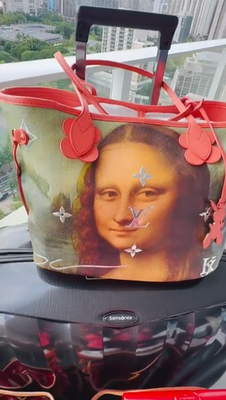 Louis Vuitton DA VINCI Mona Lisa Neverfull MM Bag Masters Cabas