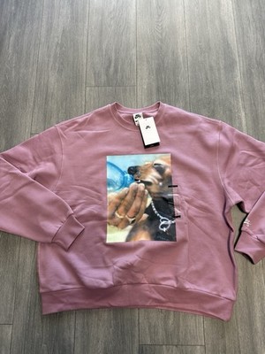Nike SB Skate Fleece Crew MEN SIZE L Plum Dust/White HQ3037-523 dog New