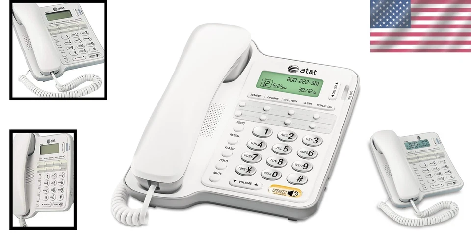 Teléfono AT&T CL2909 Blanco con Cable con Altavoz e Identificador de Llamadas, Batería de Respaldo Foto 2 de 4