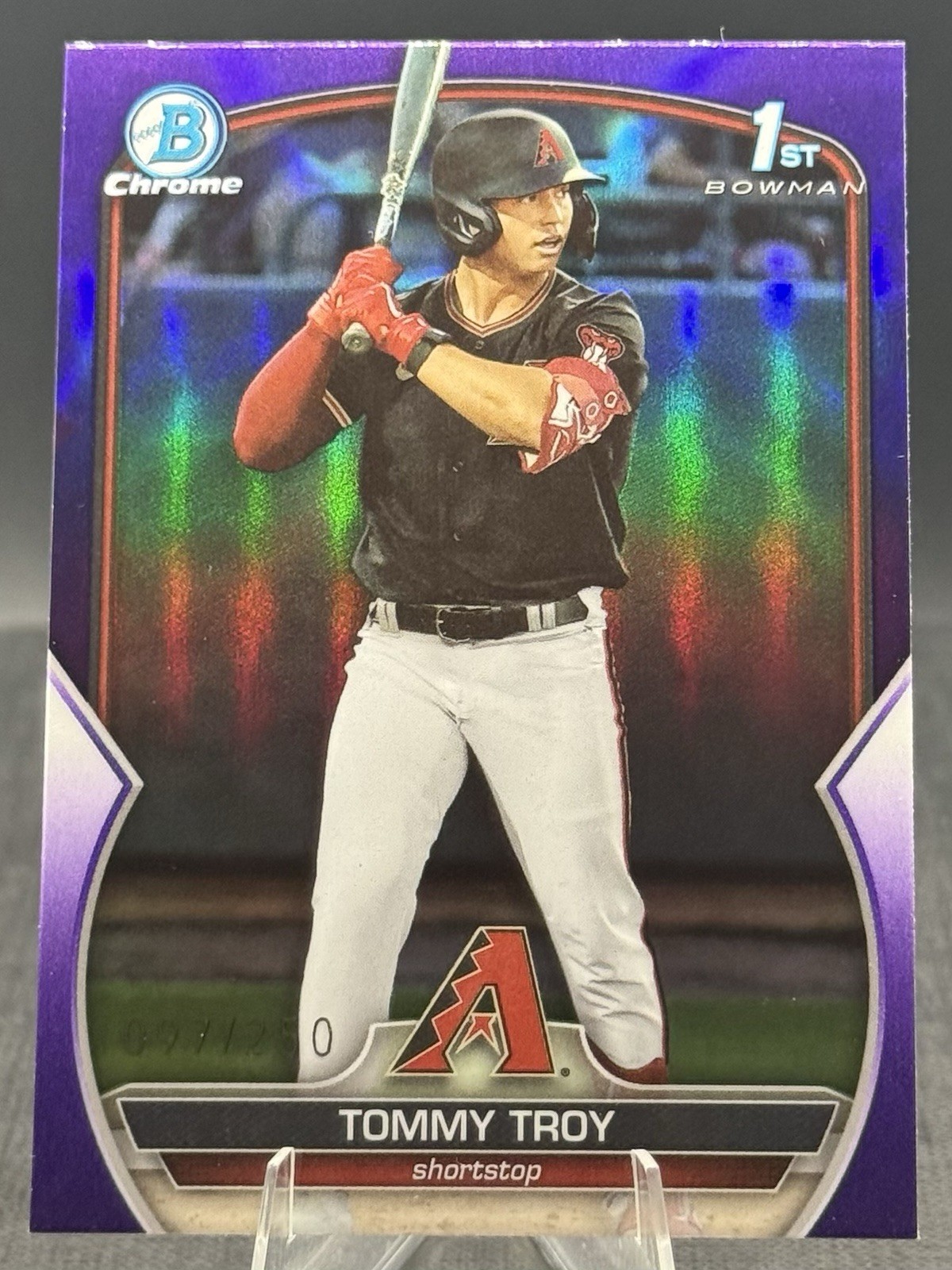 2023 Bowman Draft Chrome Purple Refractor #BDC-103 Tommy Troy 1st /250 Dbacks