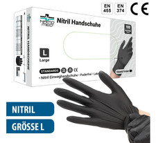 Nitril Handschuhe NAMO MED Größe L, Schwarz (Premium Qualität)