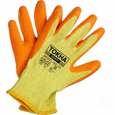 Heavy Duty Latex Rubber Coated Work Gloves Cut Resistant Grip Safety Industrial