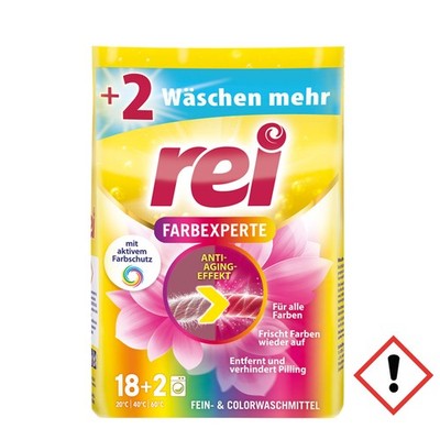 Rei Pulver Feinwaschmittelpulver mit aktivem Farbschutz 20WL