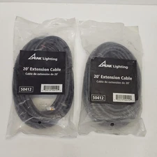 2 Pack Peak Lighting 20' LED Outdoor Extension Cable. 50412 