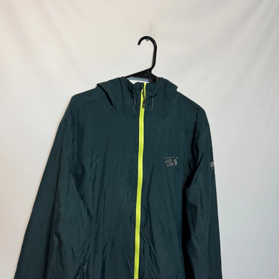 Chaqueta Mountain Hardwear Para Hombre XL Verde Cremallera Completa Con Capucha Cortavientos Camping Trail Foto 2 de 4