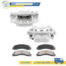 Brake Calipers Front And Ceramic Pads For Ford Excursion F-250 F-350 Super Duty