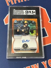 2023 Bowman Chrome Ben Metzinger Orange Shimmer Refractor Auto #10/25 SGC 9.5/10