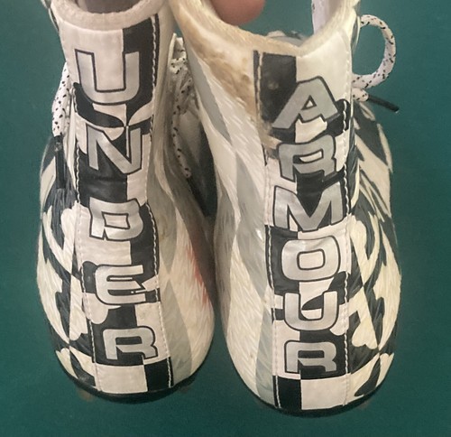 Under Armour Highlight Mens High Top Football Cleats Size 8 Color Black & White - Picture 4 of 7