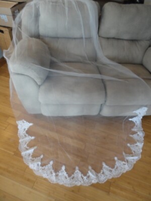 9ft White Bridal Veil DeKlaire Bridal L201 Wedding Veil – DiscountDressShop main image 4