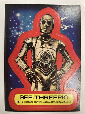 See-Threepio C3PO 1977 Star Wars Red Series 2 Vintage Sticker Card #8 Ex (s6) | eBay