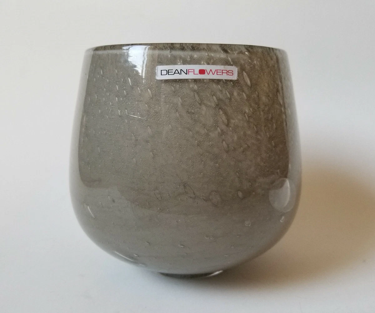 Henry Dean Flowers Clovis Cased Art Glass Vase Taupe Gray Modernist Belgium