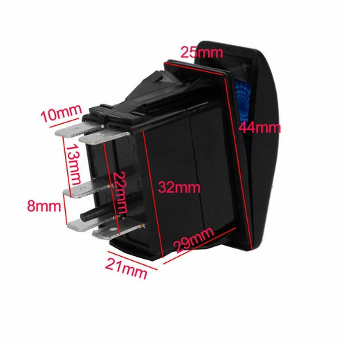 Winch In & Out Rocker Switch On/Off Blue LED Control For Polaris Honda ATV UTV - Picture 5 of 8