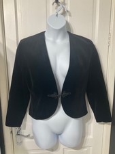Hamells Petites Size 14 Black Faux Suede Jacket Lined Smart Event New Year Party