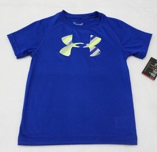 Under Armour Boys Short Sleeve Royal Blue Pop Logo T-shirt Size 4