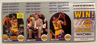 Lot of 4 1991 Taco Bell NBA Hoops Promo Uncut Card Set Magic Lot of 4 1991 Taco Bell NBA Hoops Promo Uncut Card Set Magic