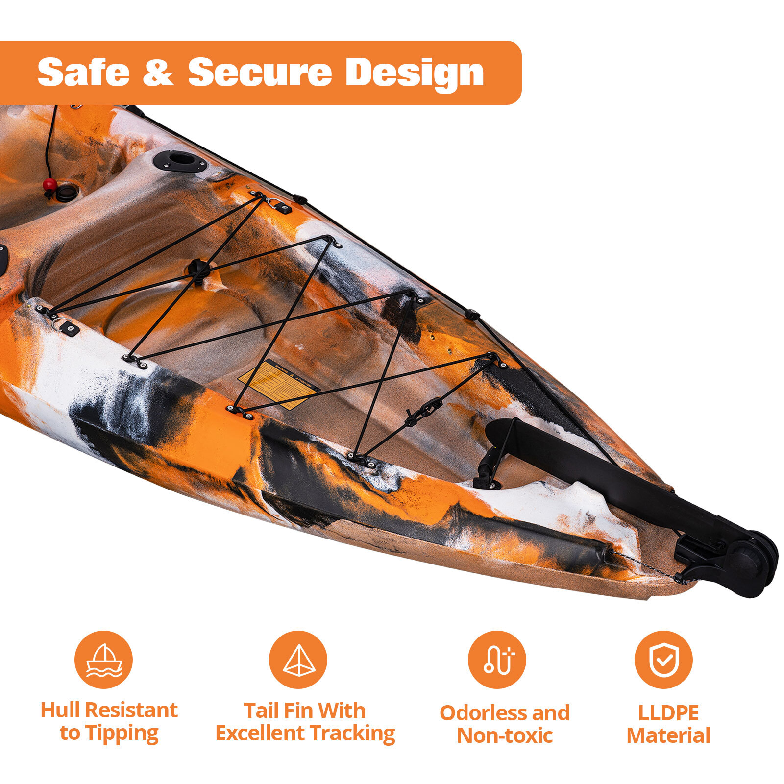 Fishing Kayak, Sit on Top Kayak 11.9FT for Adults with Paddle & Comfortable Seat