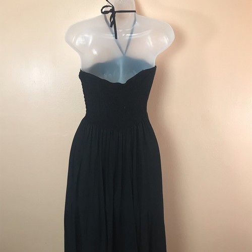 Figwood Black Gray Floral Embroidered Strapless Dress One Size OS - Picture 8 of 11