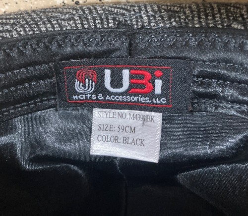 UBI Men's Hat GRAY BLACK* Wool Blend Fedora Size 59CM VINTAGE - Picture 6 of 6