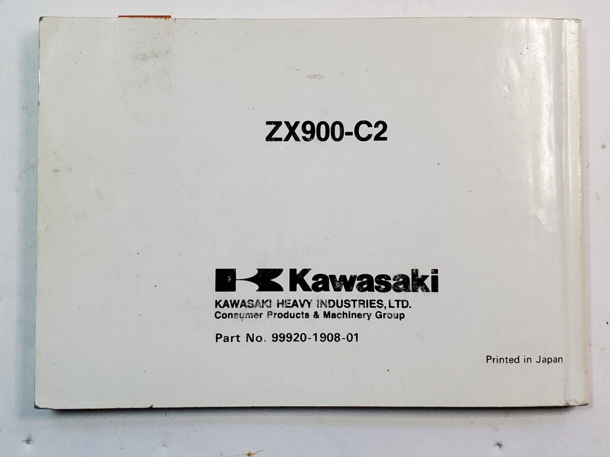 Kawasaki Ninja ZX-9R Owner's Manual Part No. 99920-1908-01 | eBay