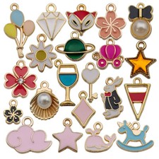 10/20pcs Shell Balloon Fish Alloy Enamel Charms Pendants for Jewelry Making