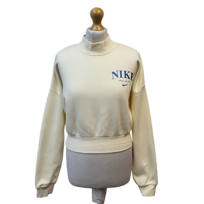nike beige cropped sweatshirt