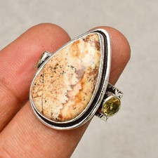 Picture jasper Gemstone 925 Sterling Silver Ring Handmade Silver Jewelry Ring 8
