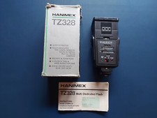 Hanimex TZ328 Aufsteckblitz Blitzgerät, 3 Farbfilter, Weitwinkel Diffusor, gebr.