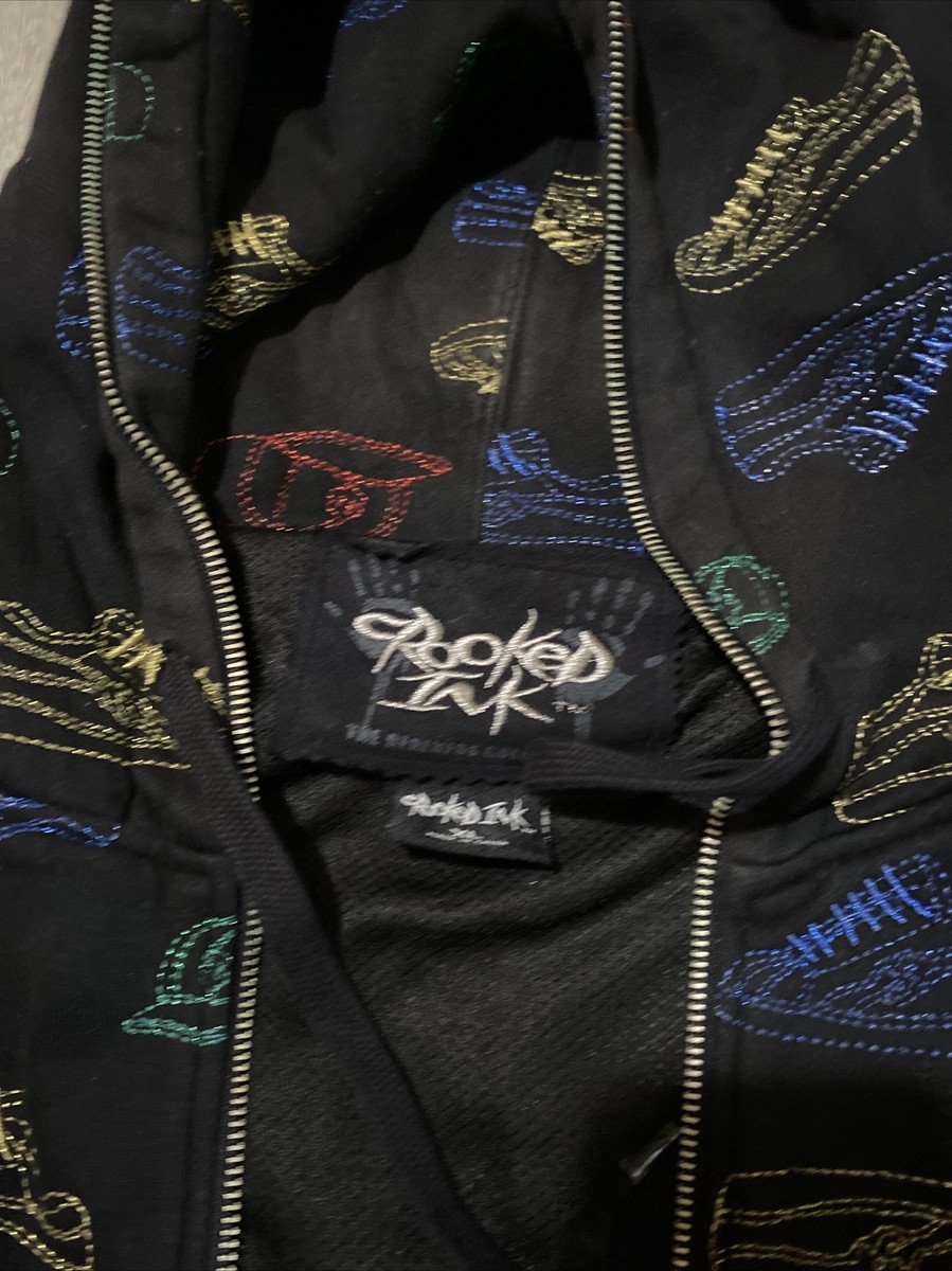 Crooked Ink' Hoodie Full Zip Sneakers Shoes Theme Size XL Extra