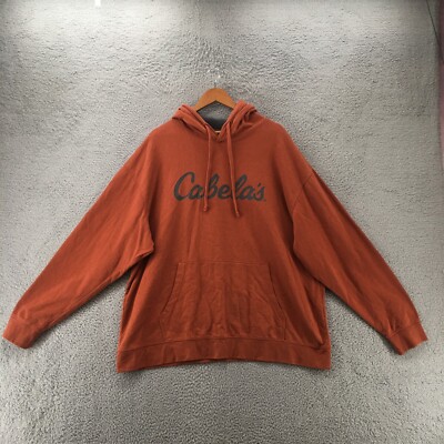 Cabela Logo Hoodie Sweatshirt Mens 2XL Rust Long Sleeve Cabela Logo Hoodie Sweatshirt Mens 2XL Rust Long Sleeve