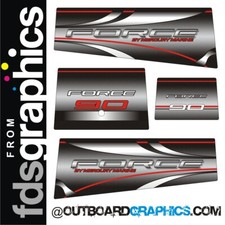Mercury Force 90 CV decalcomanie/kit adesivi fuoribordo - stile sfumature