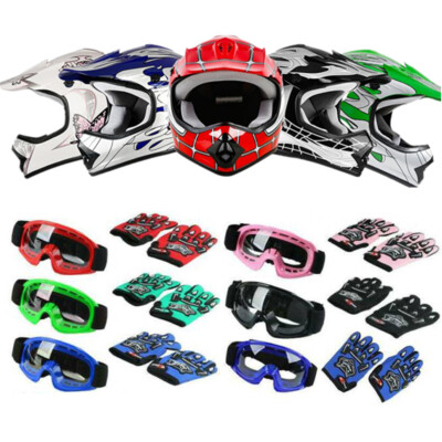 Go Kart OUMURS DOT Youth Dirt Bike Helmet,Kid ATV Helmet Gloves