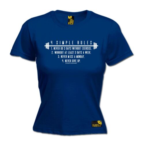 Ladies Gym 4 Simple Rules body building funny Birthday sports T-SHIRT - 第 1/28 張圖片