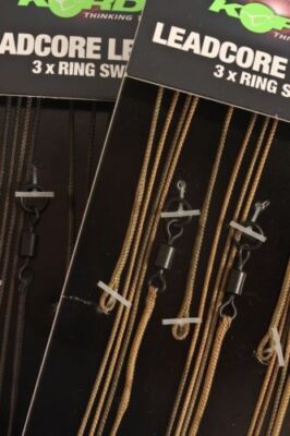 Korda Kable Leadcore Leaders with Ring Swivel - Weed / Silt