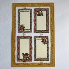 Mamelok Victorian Bird Gift Tags Labels 9 x 6 Embossed Sheet A105 1995 Vintage