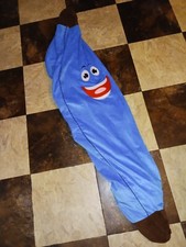 Giant 75" Inflatable Neon Blue Fabric Smiling Banana Party Decor Rare