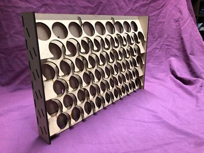 Hobby Paint rack for Tamiya 10ml paints pots. 45 pot capacity wall mountable