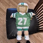 Cabbage Patch Kids Boy With Shoes and Football Outfit Helmet Sports Vintage 1982