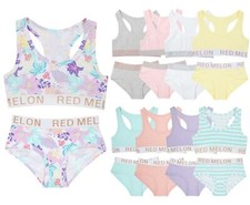 Crop Top Set Girls Underwear Racerback Crop Top Knickers Brief Starter Bra